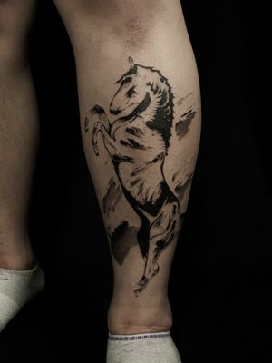 Horse tattoo“Email : hanutattoo@gmail.com IG : hanu.classic,, ▫️HANU▫️#tattoo #tattoodo #inked #ink #brushstroke #horsetattoo #horse #brushstroketattoo #brushtattoo #Korea #hanu