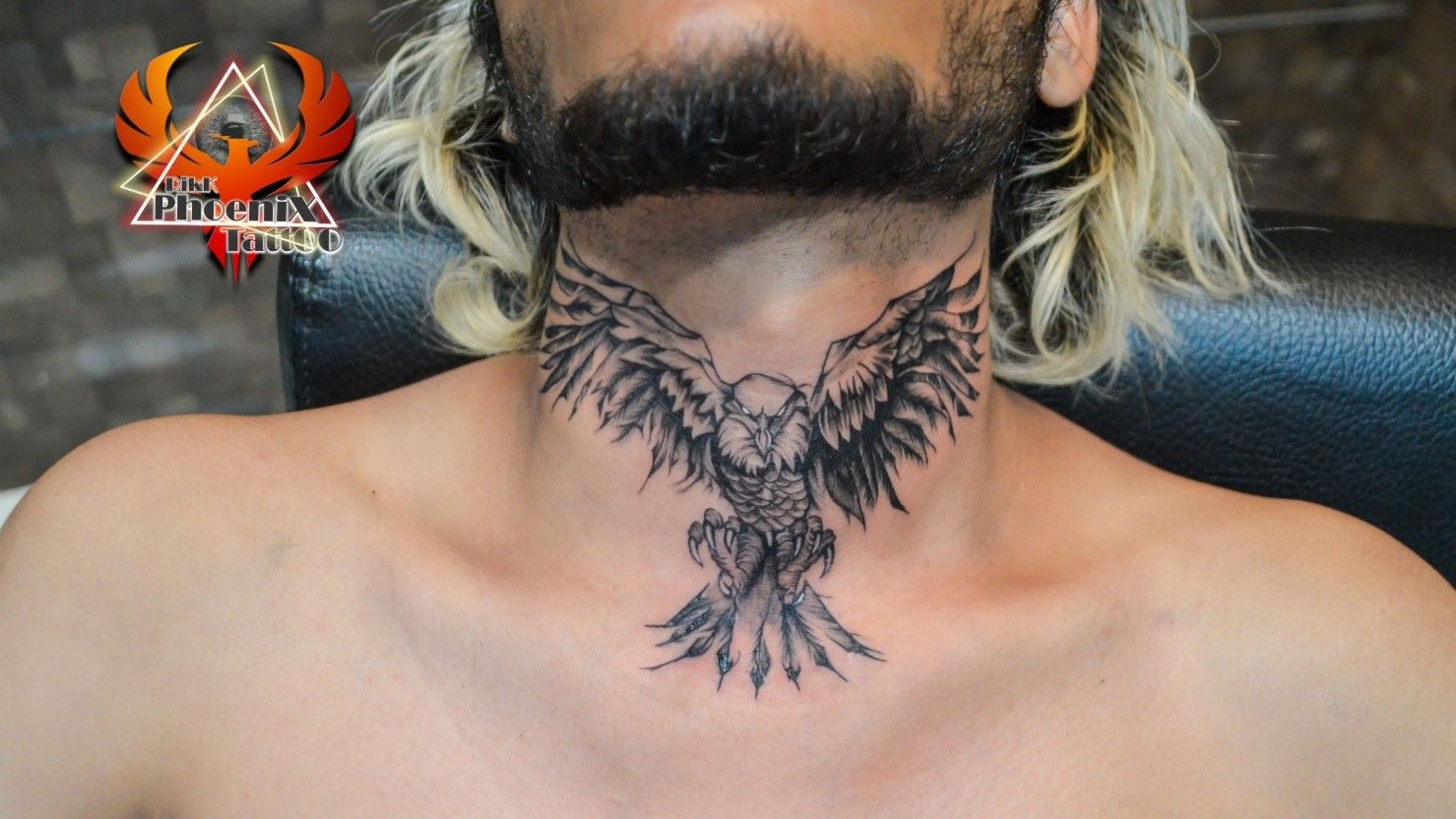 Phoenix, chinese, realistic, long tail, elegant, wing tips pointing down,  long neck, long feathers, in flight, tattoo idea | TattoosAI
