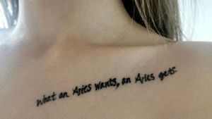 What an Aries wants, an Aries gets.🤍#aries #ariestattoo #collarbone #firsttattoo 