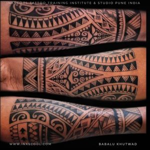 Maori Polynesian Tattoo made at Inkscool Tattoo Training Institute Pune India ™. For appointments contact 8806928209 or visit www.inkscool.com