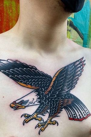 Old School Eagle Chest Piece