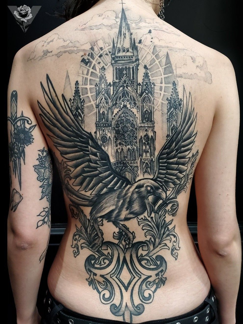 Raven half sleeve tattoo done  Chronic Ink Tattoo Shops
