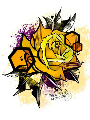 Fun rose concepts I've been working on! Available to book! @tattoos_by_sj#rose #rosetattoo #concept #honey #honeycomb #hexagon #yellowrose