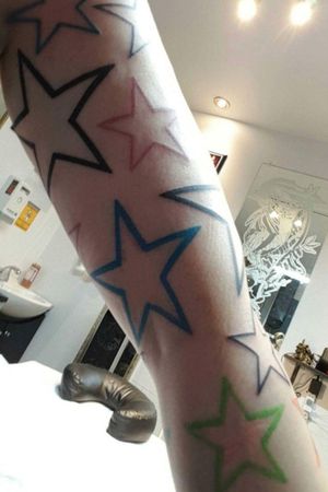 half sleeve star tattoos for women