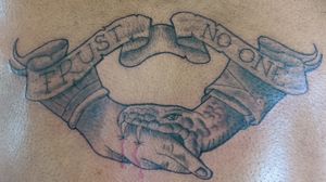 Trust no one tattoo. 