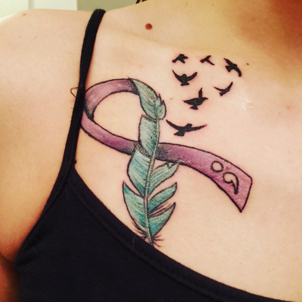 Buy Purple Ribbon Temporary Fake Tattoo Sticker set of 2 Online in India -  Etsy