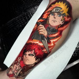 Naruto and Gaara tattoo #anime #animetattoo #animetattoos #portlandtattoo #portland #portlandoregon #oregon #oregontattoo 