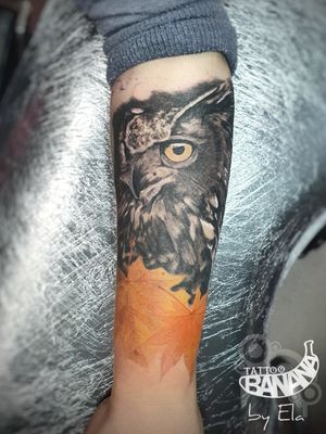 Owl tattoo #tattoobanana #tattoo #inked #tattooed #intezetattooink #inkedup #tattoos #tatuajes #tattoolife #tattooartist #thurles #tatuaze #worldfamousink #fkirons #irelandtattoostudio #tattooshop #inkboostercream #owltattoos #realistic 