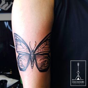 Butterfly Wave Tattoo