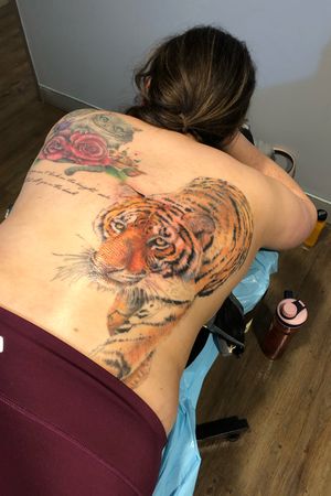 Working on this big back piece.  So much fun.  