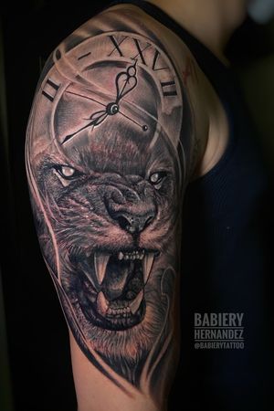 Lion /timeless composition by babiery -email babierytattoo@gmail.com