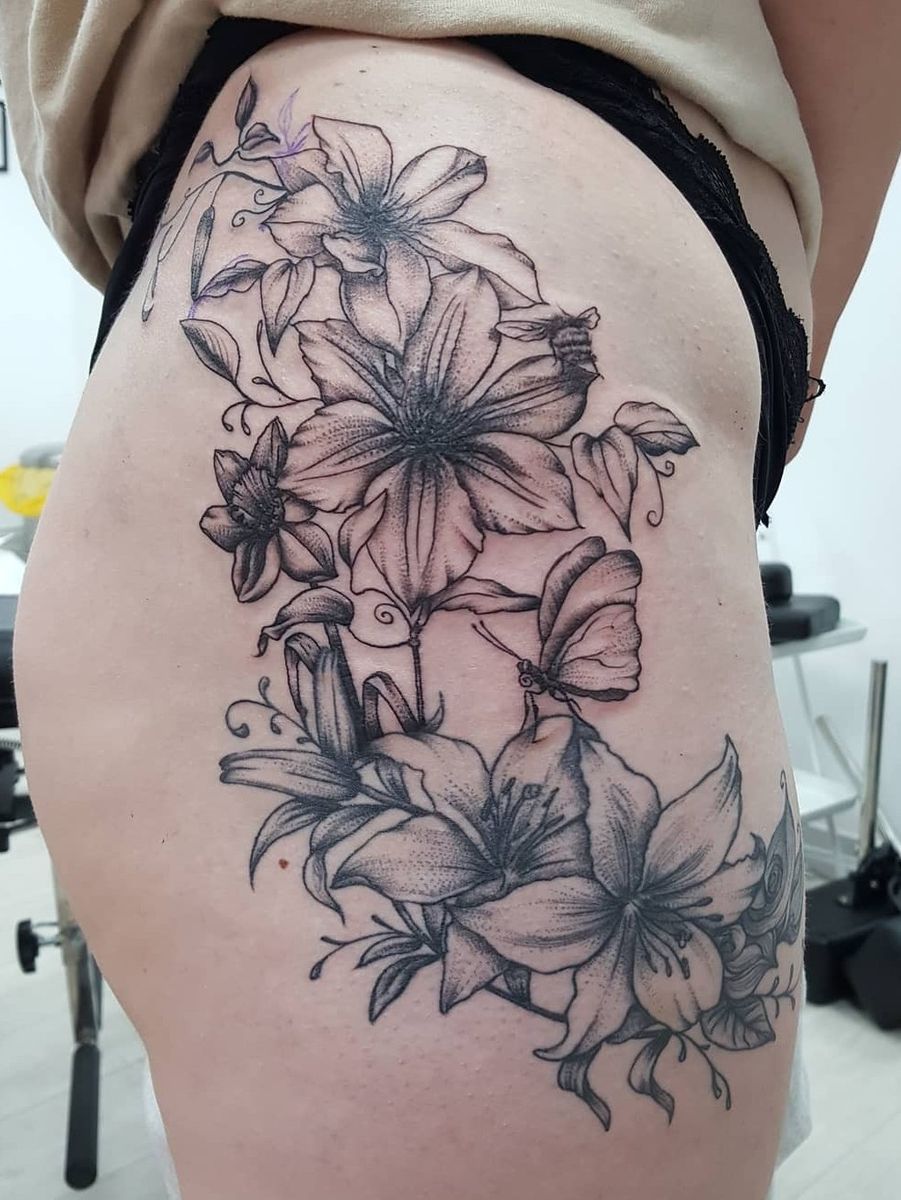 Tattoo uploaded by Tooie (Hayley) • Lillie's and clematis • Tattoodo