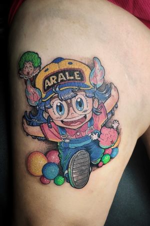 Full color Arale tattoo