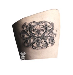 traditional lotus flower tattoosi add some buddhist pattern inside flower.