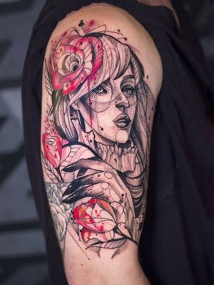 Katerina, lady of the dead 💃💀🌹. Thanks @dor_modiano for the trust and opportunity. Check out more of my work on links below: Instagram/Facebook- @matheuslansky.tattoo Whatsapp- 0538036216 ______________________________________________________ #womantattoo #humanfigure #womanpainting #colortattoo #sketchstyle #blackwork #customtattoo #bodyart #art #tattooideas #tattoo2me #inked #sketchtattoo #קעקועיזם #קעקועיםתלאביב #קעקועיםישראל