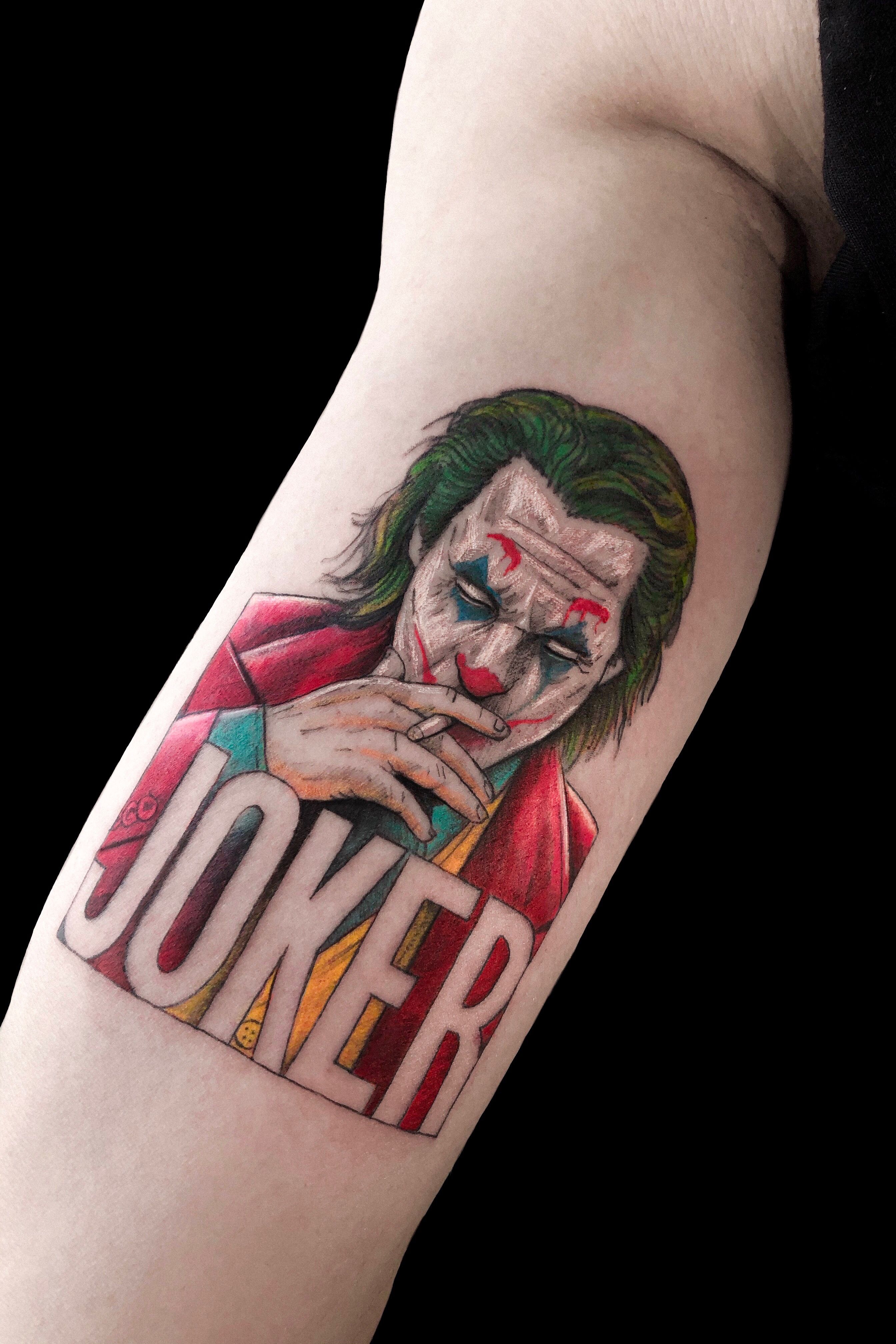 20 Thrilling Tattoos of Joaquin Phoenixs Joker  Tattoo Ideas Artists and  Models