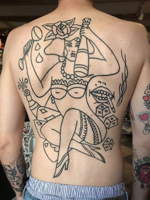 #amaterdam_traditional_tattoo #amsterdam #back-piece #man’s_ruin_tattoo 