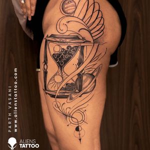 Hourglass Tattoo by Parth Vasani at Aliens Tattoo India!