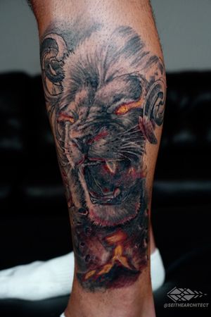 Second session on this lion tattoo.