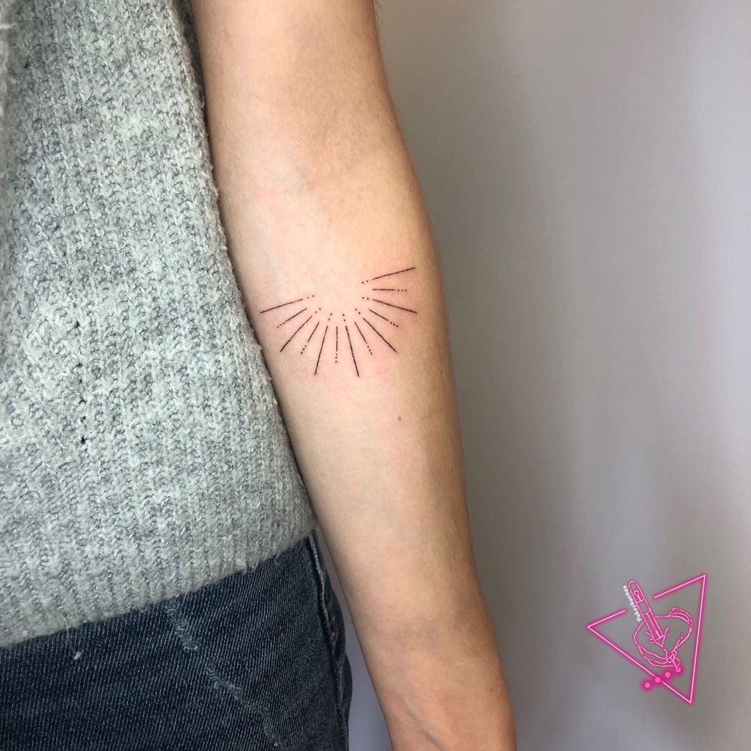 Fine line sun and moon temporary tattoo, get it here