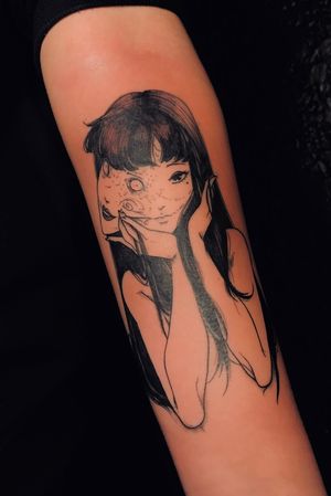 A ink-in-skin adaptation of Tomie by Junji Ito