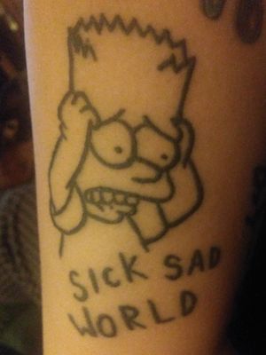Bart Simpson sick sad world 