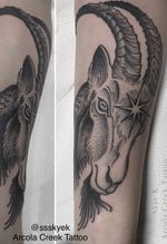 Capricorn, Goat head tattoo , by skye #capricorn #goathead 