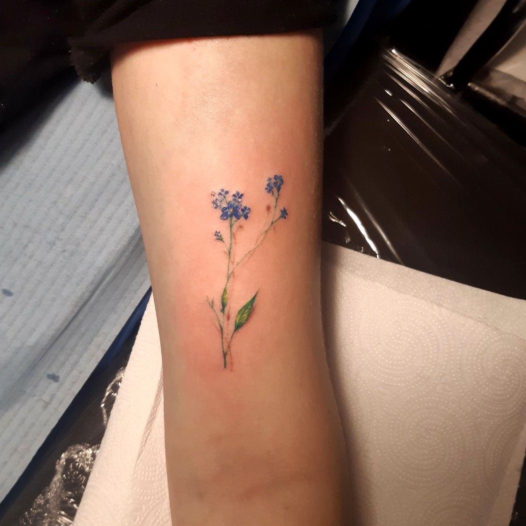 Top 61 Best Forget Me Not Tattoo Ideas  2021 Information Guide  Forget  me not tattoo Blue flower tattoos Forearm flower tattoo