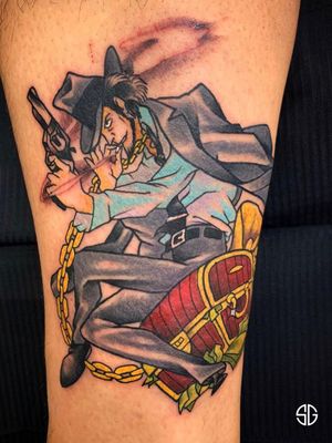 • Daisuke Jigen • Custom small ankle piece by our resident @dr.ivo_tattoo inspired by manga character For bookings and info:•🌐 https://southgatetattoo.co.uk/booking/•📧 info@southgatetattoo.co.uk •📱07456415895‬(WhatsApp only) ⚡️⚡️⚡️#daisukejigen #mangatattoo #colourtattoo #lupinlll #southgatetattoo #northlondon #northlondontattoo #londontattoo #SGTattoo #southgatesgtattoo #southgate #london #ankletattoo #smalltattoo