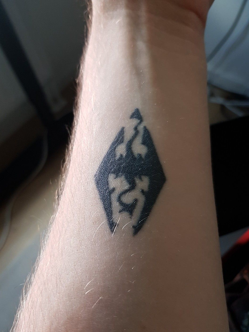 I thought you Elder Scrolls fans would like my new tattoo It has a lot of  meaning to me I just wanted to put that out there because I know Im going