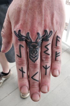 Deer and runes. #deer #runes #fingers