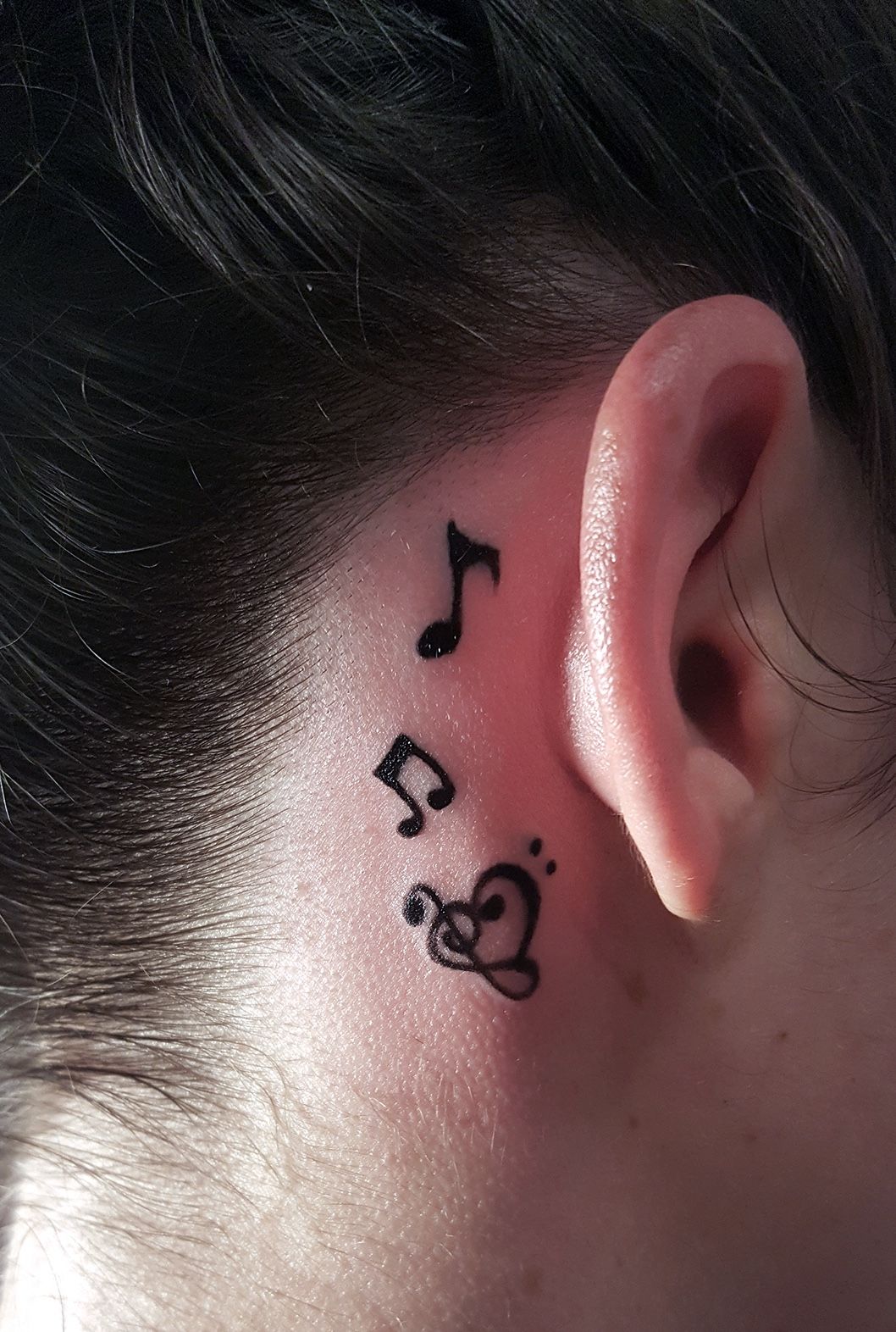 Music Note Tattoos Behind Ear  Behind ear tattoos Tattoos for women Music  tattoos