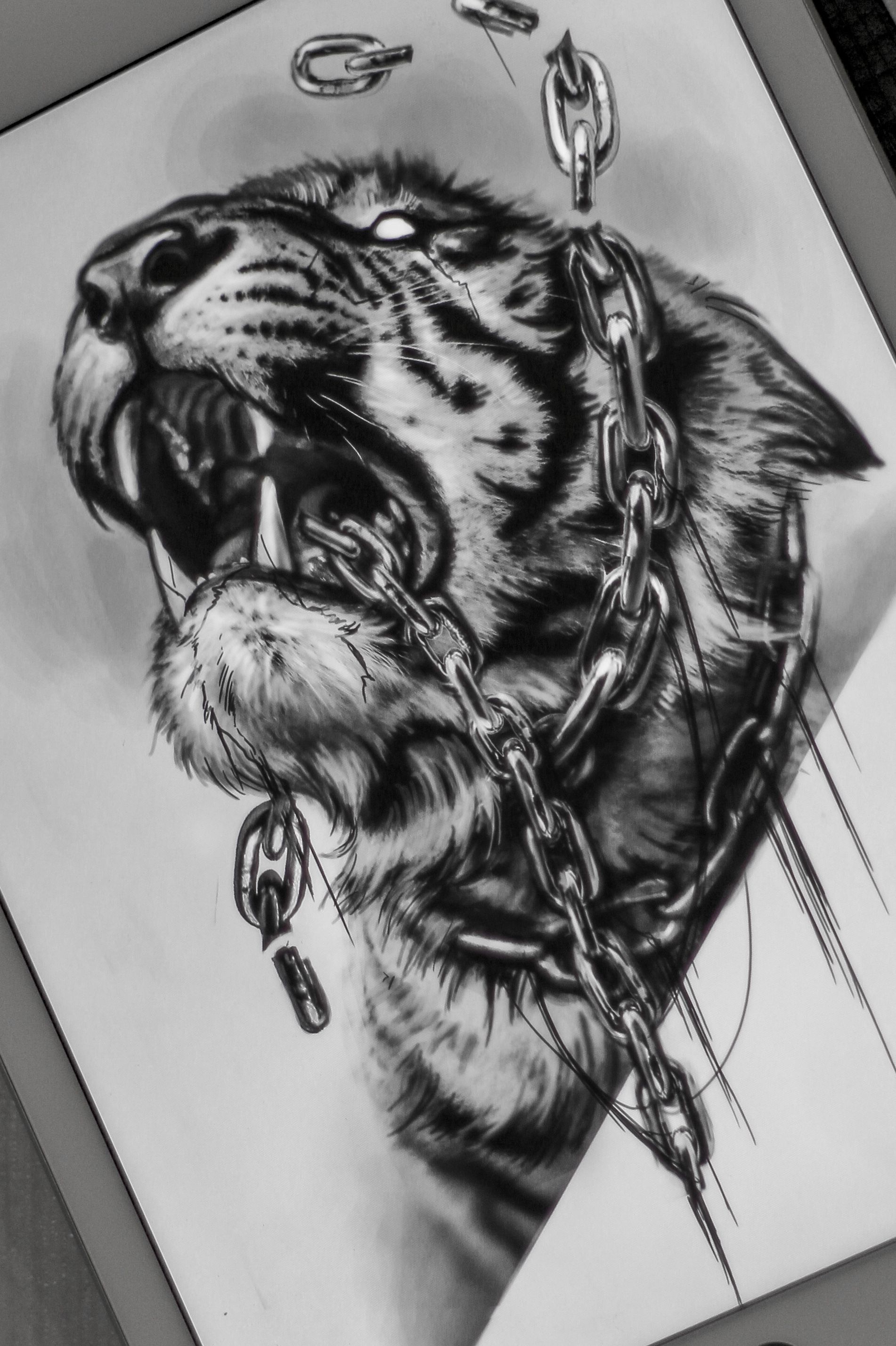 Tattoo art tiger fight hand drawing and sketch black and white 6006460  Vector Art at Vecteezy
