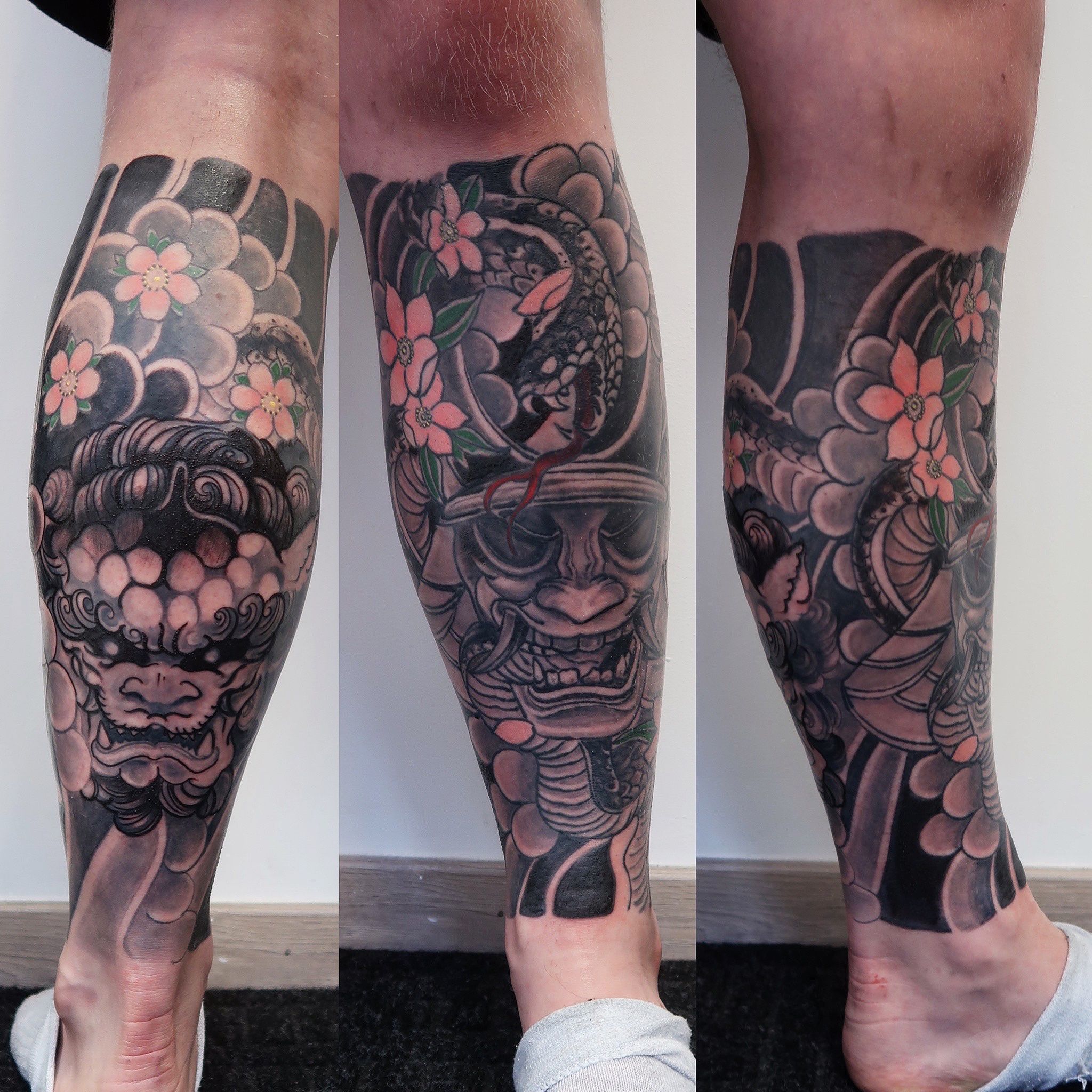 japanese dragon half leg sleeve miami tattoo, Tattoo create…