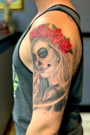 DAY OF THE DEAD (Black and grey with color style) @amaury_badhabits