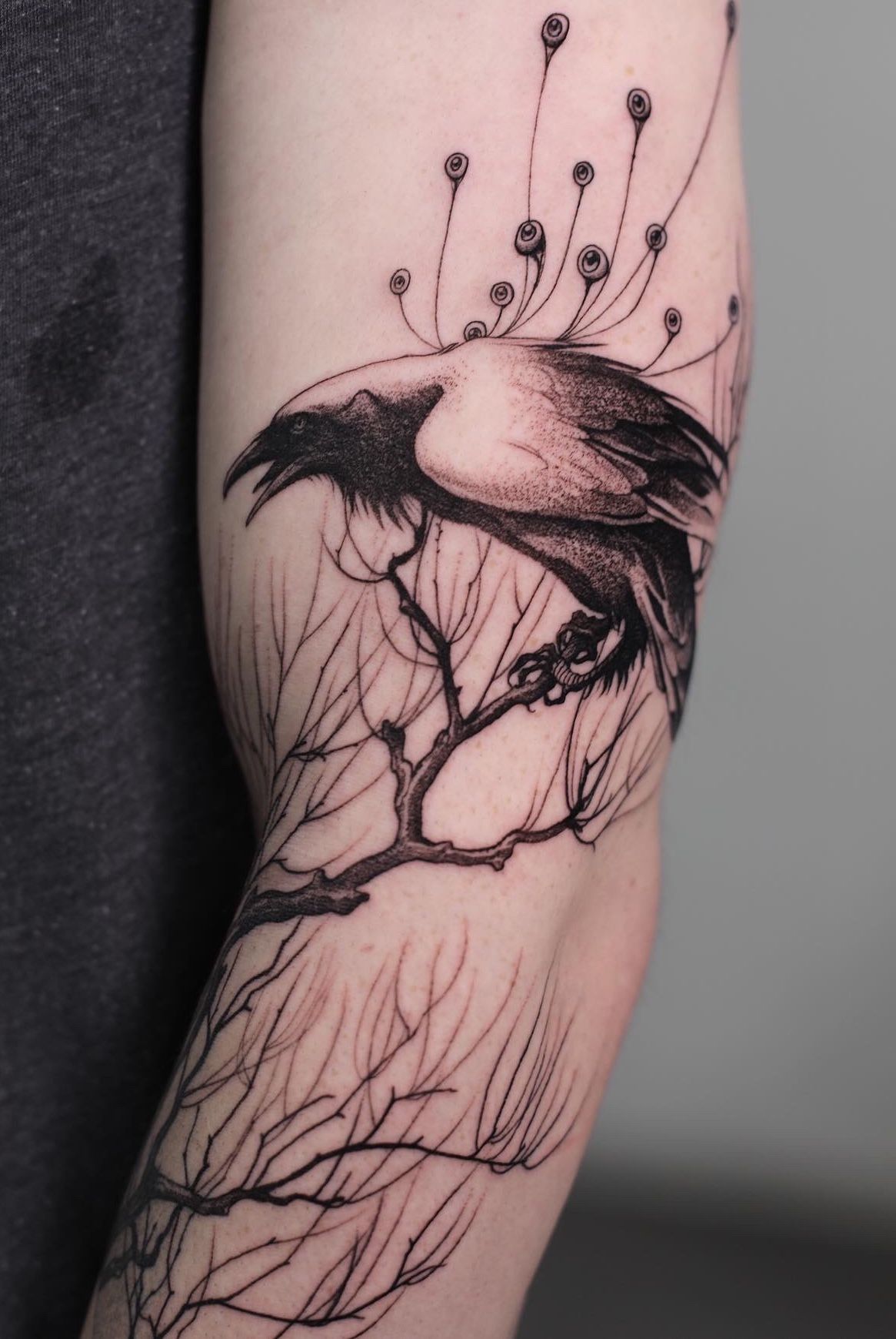 57 Epic Odin's Ravens Tattoo Designs for Men