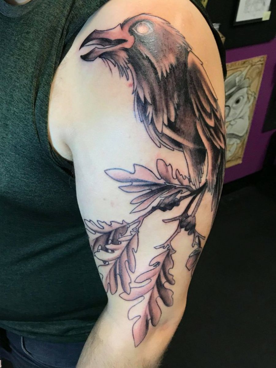 Tattoo uploaded by Bruce Woods • I finally got my raven done. # ...