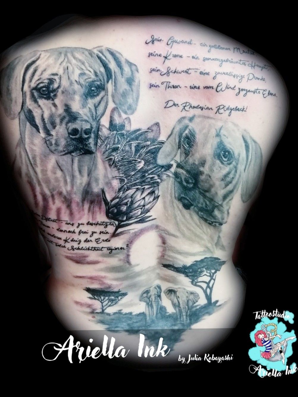 Rhodesian Ridgeback Tattoos Ideas  Dog tattoos Dog tattoo Back tattoo
