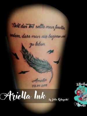 Feather tattoo #tattoo #tattoos #freshink #freshlyinked #blackandgreytattoo #blackandgrey #feathertattoo #featherandbirds #featherandbirdstattoo #ink #inked #death #love