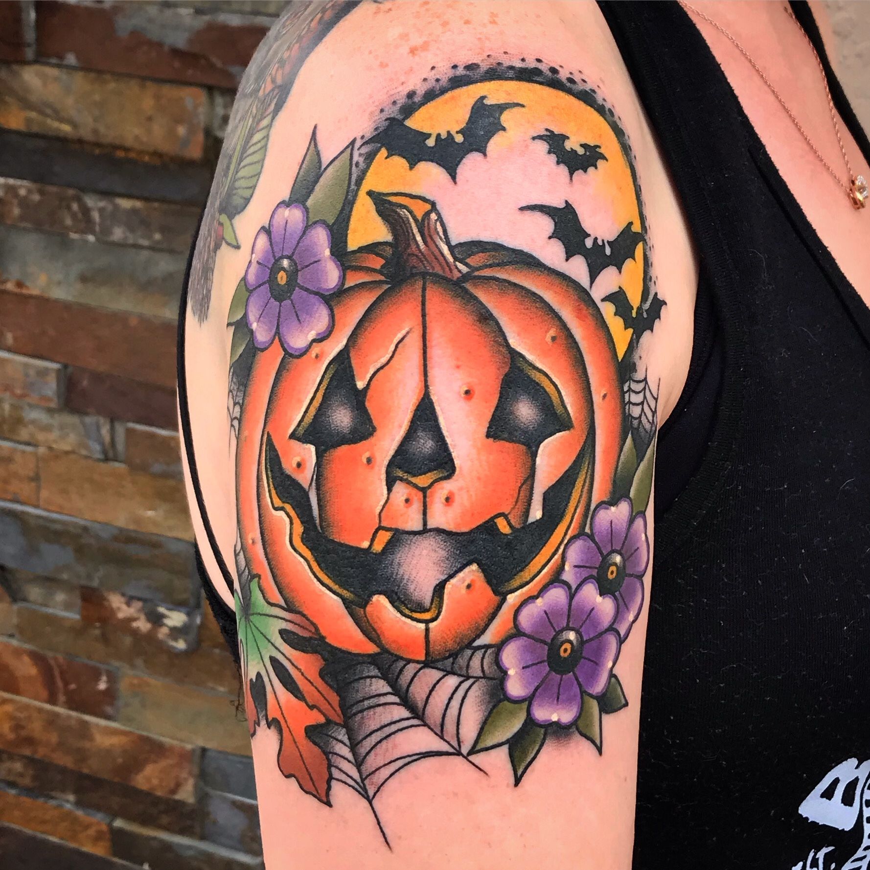 Pumpkins Ghosts and Spiderwebs Spooky Halloween Tattoos  Painful  Pleasures Community