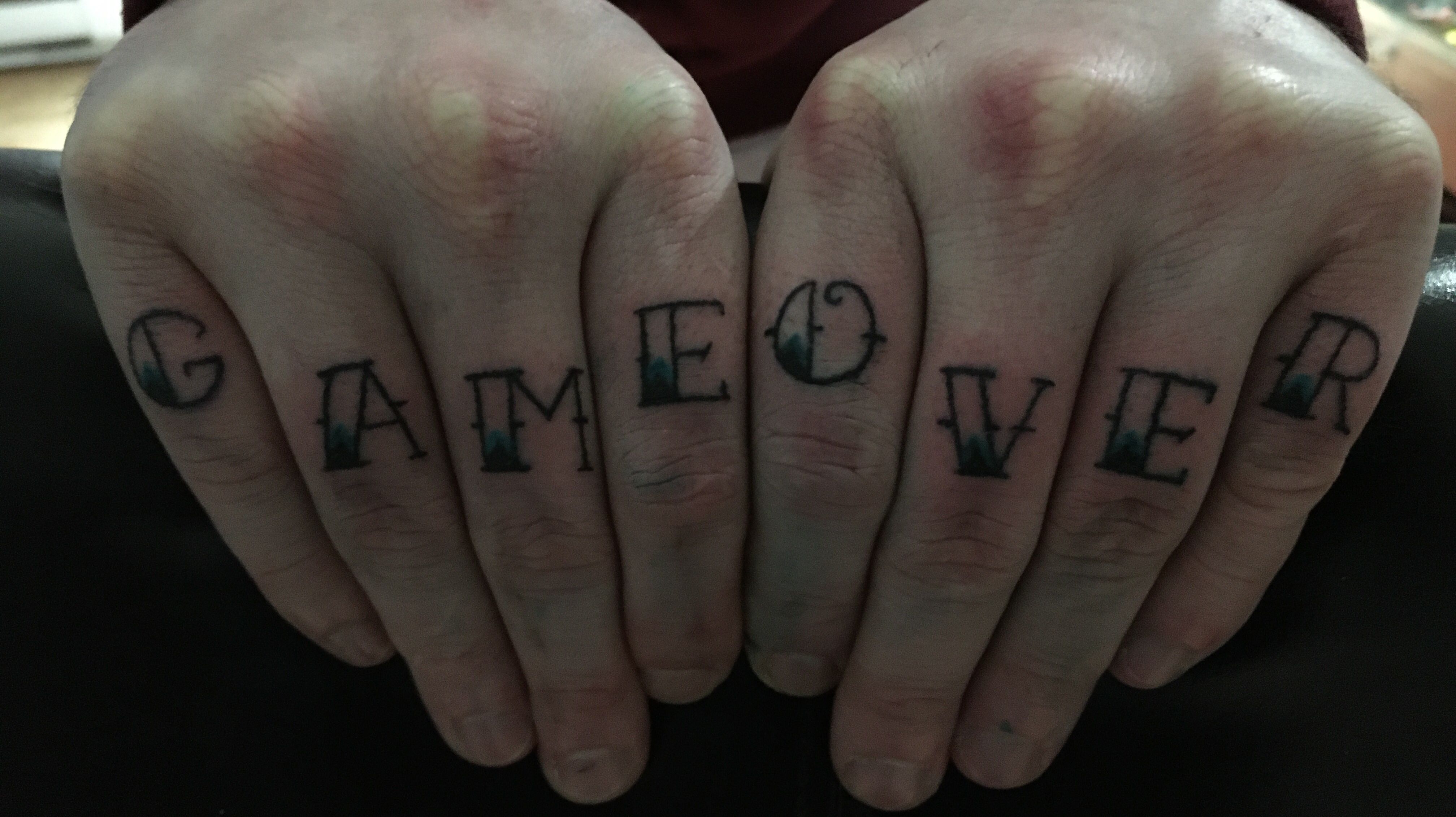 Tattoo uploaded by Arran Cullen Hodgart  Game over knuckles  Tattoodo