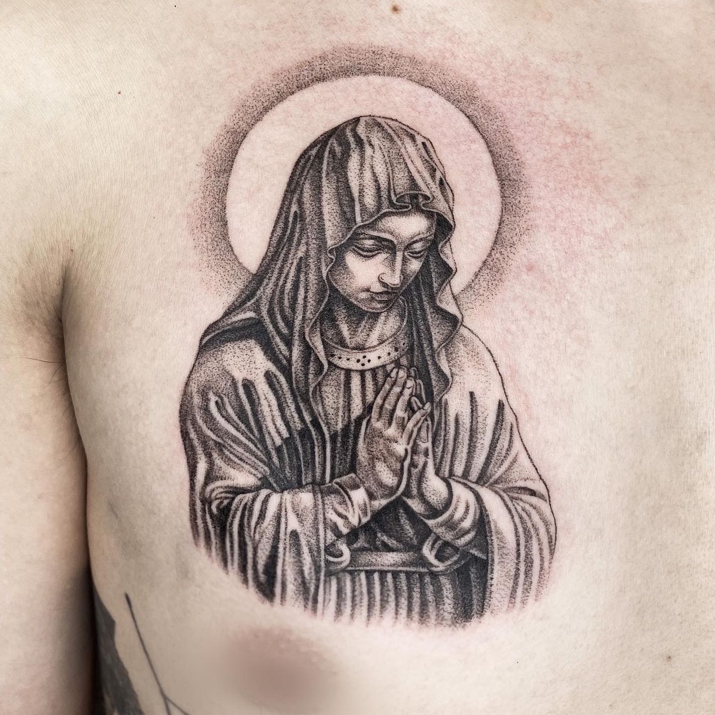 Selling Tattooed Skin Virgin Mary Tattoo on Mans Back Sells for 218000
