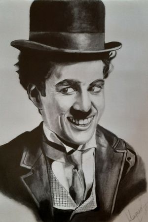 Charlie Chaplin,  black&gray artwork