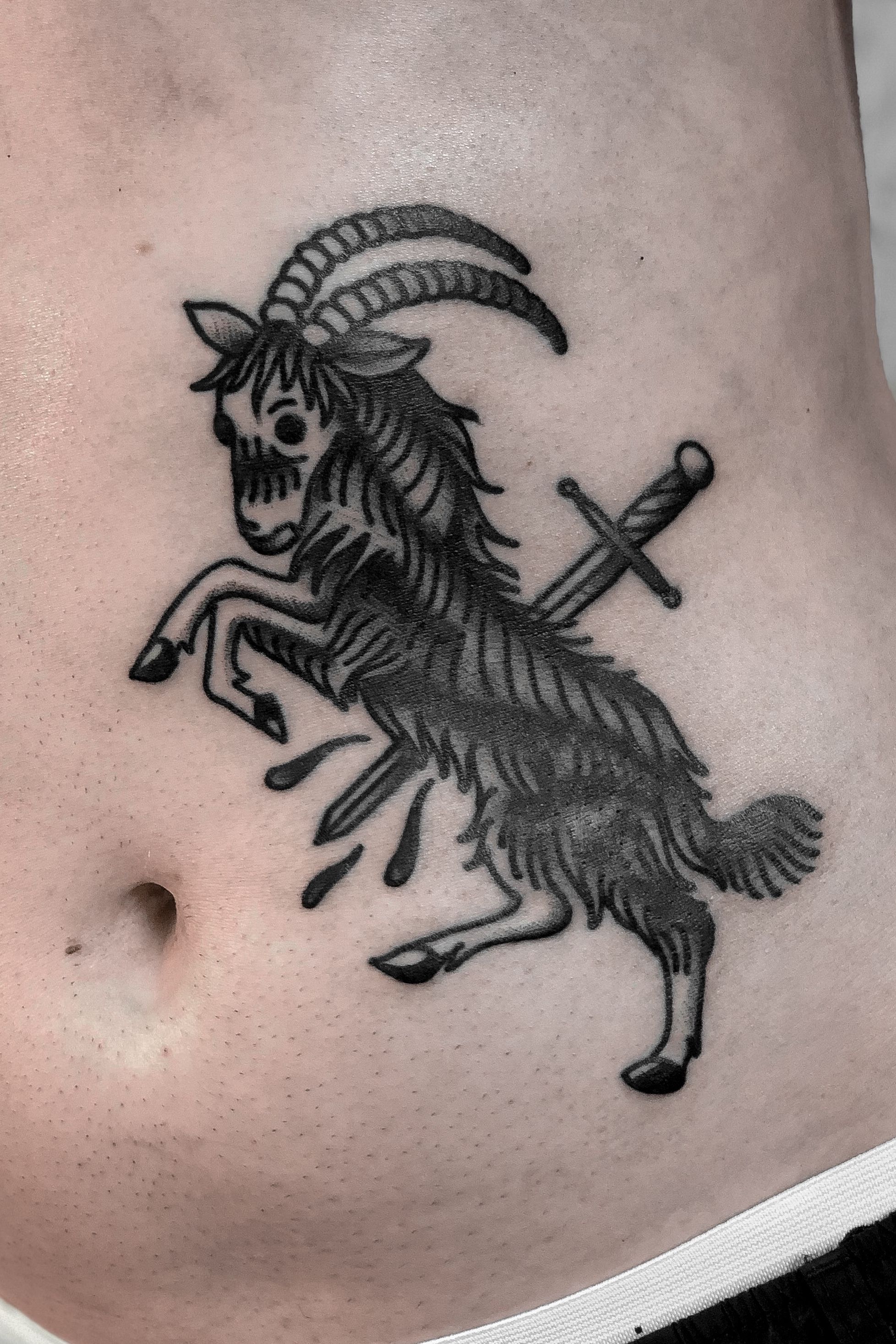 Goat tattoo design : r/doodles