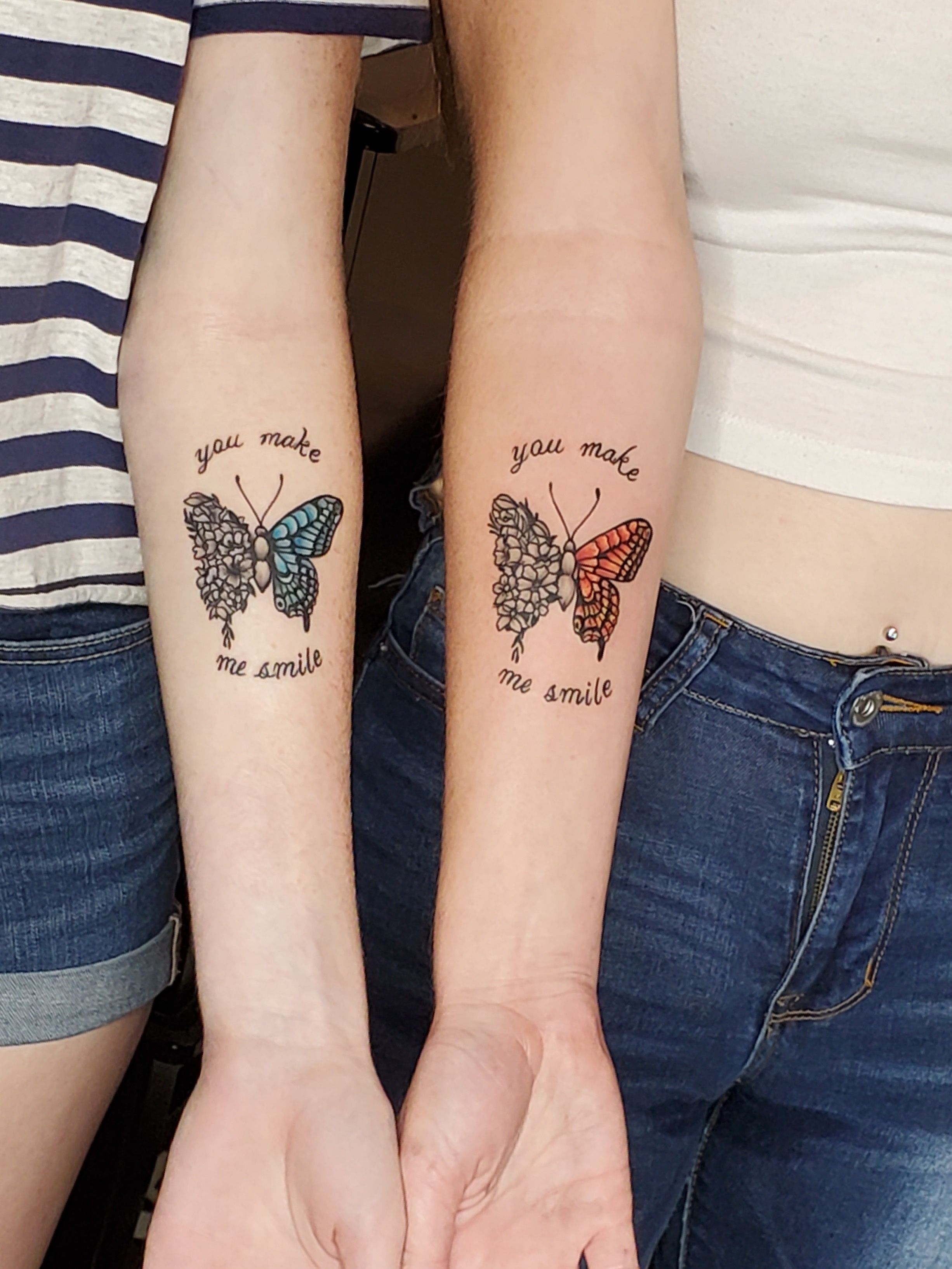 mother and daughter butterfly tattoos