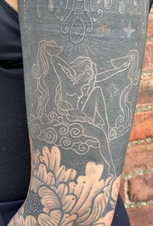 Healed white on black moon Mother Earth goddess blackout black tattoos Check out my instagram for @theelvastefanie