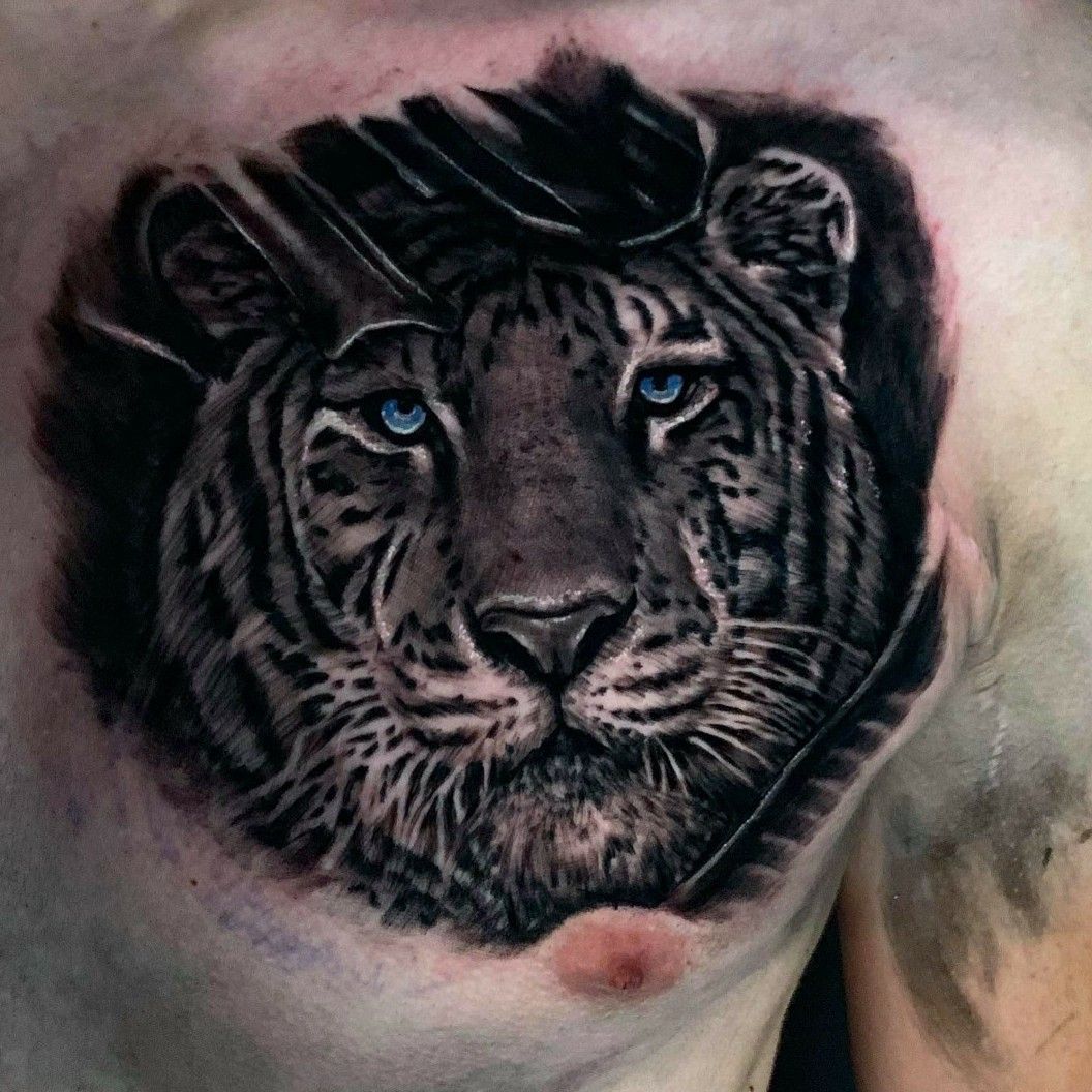 Ka-G Tattoo Vientiane - Tiger tattoo chest 😀 📩📩 | Facebook