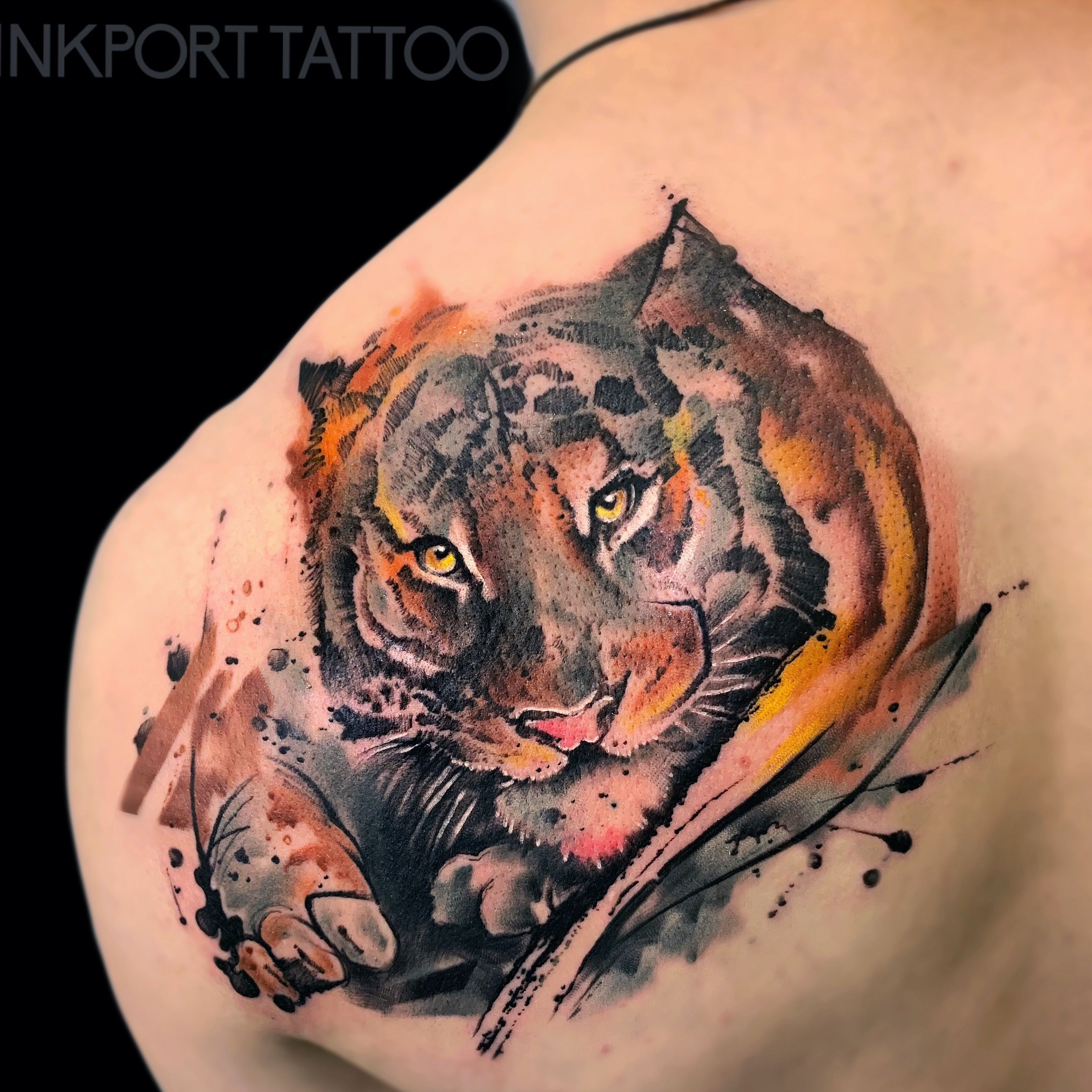 Tattoo uploaded by John D'Addario | inkporttattoo • Tiger tattoo by John  D'Addario #JohnDAddario #spacetattoo #abstracttattoo #inkporttattoo  #cosmostattoo #Москва #usa #moscowtattoo #abstracttattoo  #blackandwhitetattoo #москватату #акварельтату #moscow ...