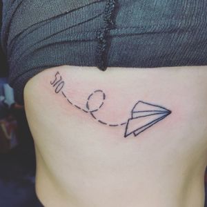 Paper Airplane tribute tattoo to The Office. 