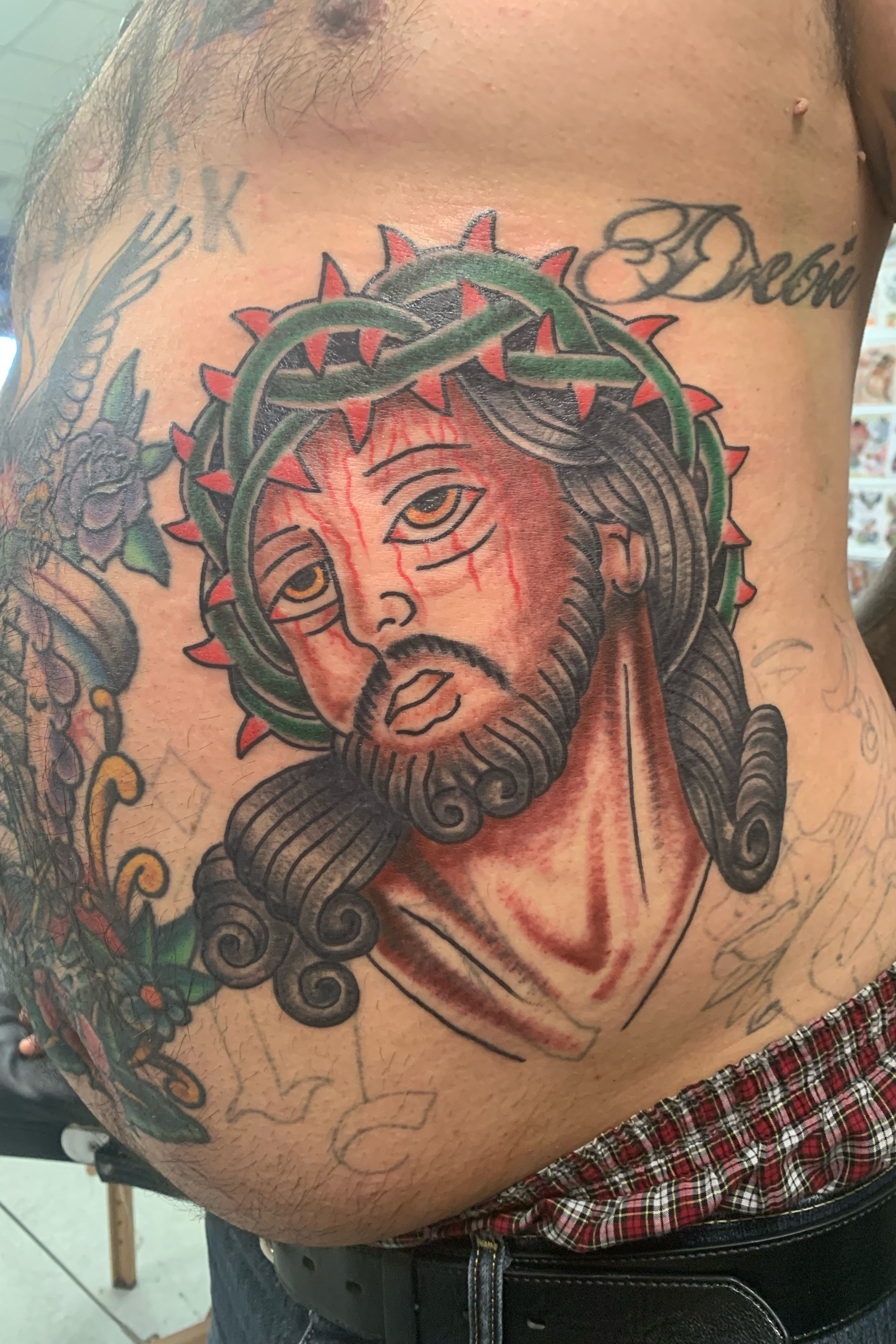 Jesus Krishna, by me @tattoolemos from Brazil : r/traditionaltattoos